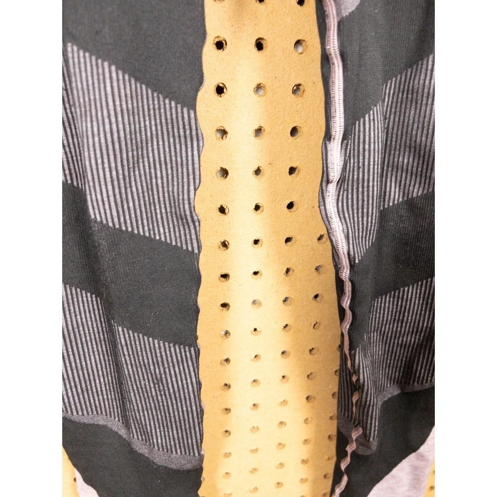 Alo Yoga High Waist Seamless‎ Striped Colorblock Leggings Mauve Black Size M